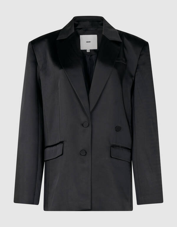 Oversized Satijnen Blazer Zwart SHOEBY WOMEN