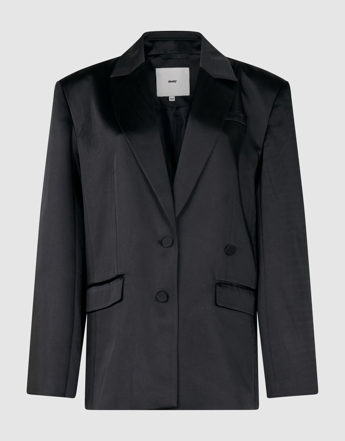 Oversized Satijnen Blazer Zwart SHOEBY WOMEN
