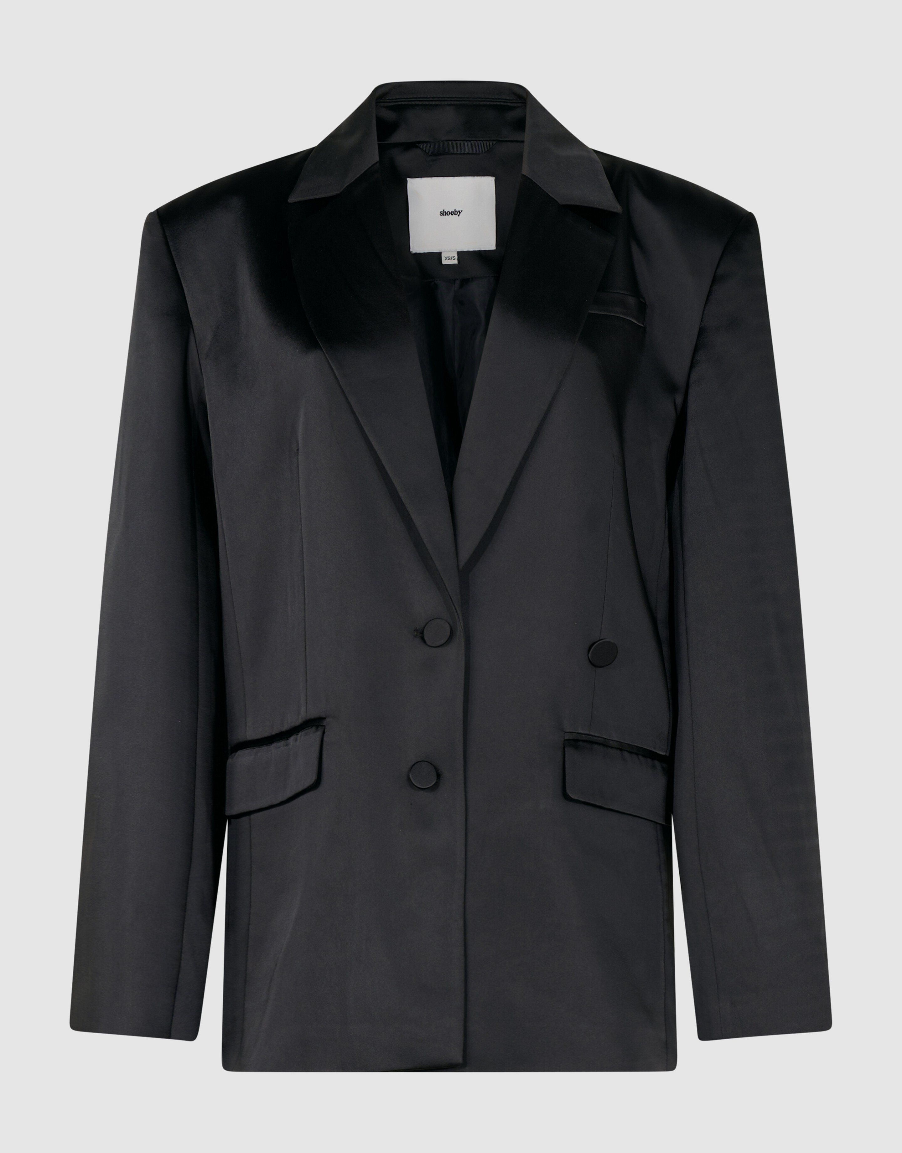 Oversized Satijnen Blazer Zwart SHOEBY WOMEN