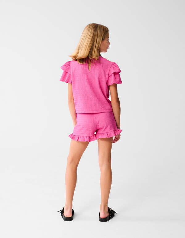 Crochet Crinkle Short Roze SHOEBY GIRLS