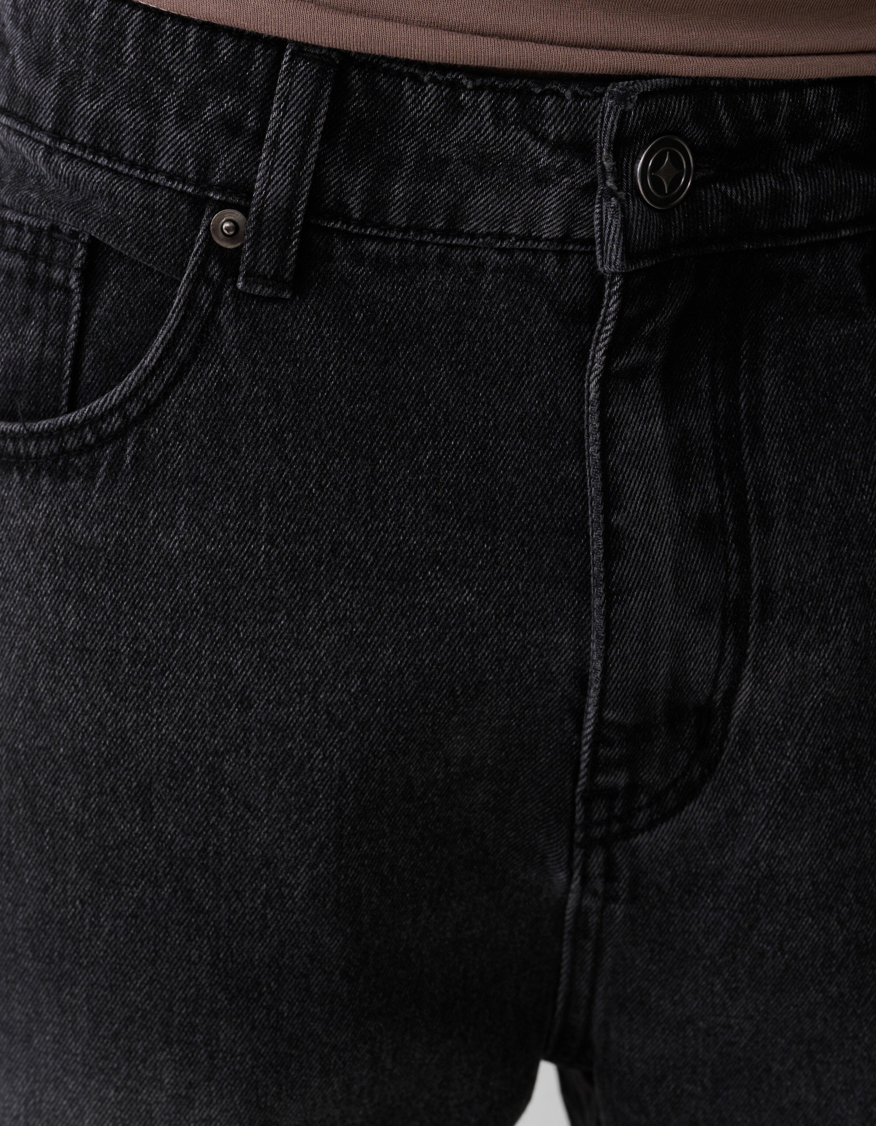 Baggy Fit Jeans Donkergrijs SHOEBY MEN