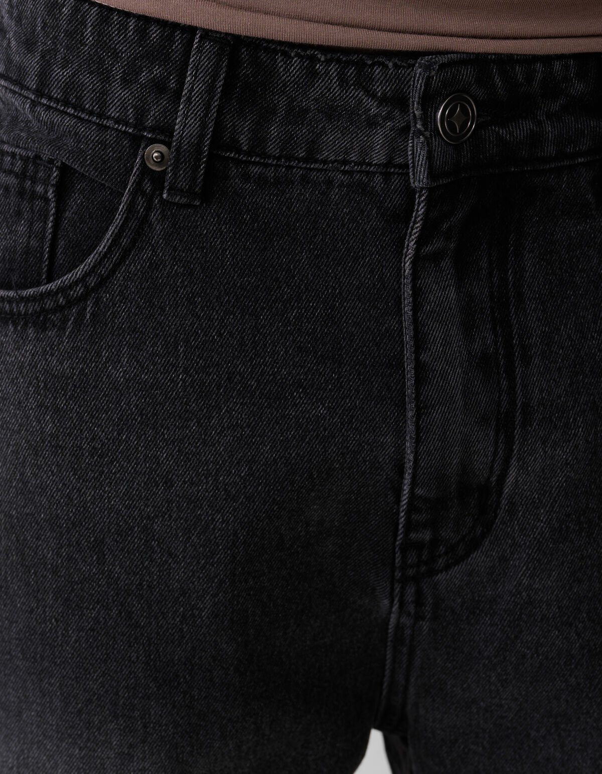 Baggy Fit Jeans Donkergrijs SHOEBY MEN