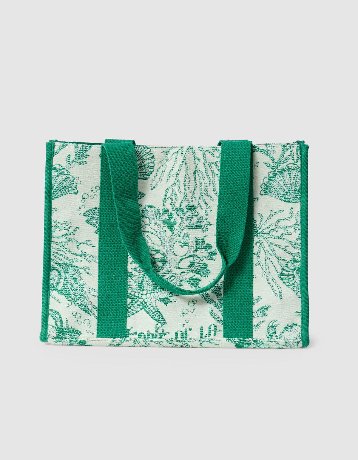 Jacquard Shopper Groen SHOEBY ACCESSOIRES