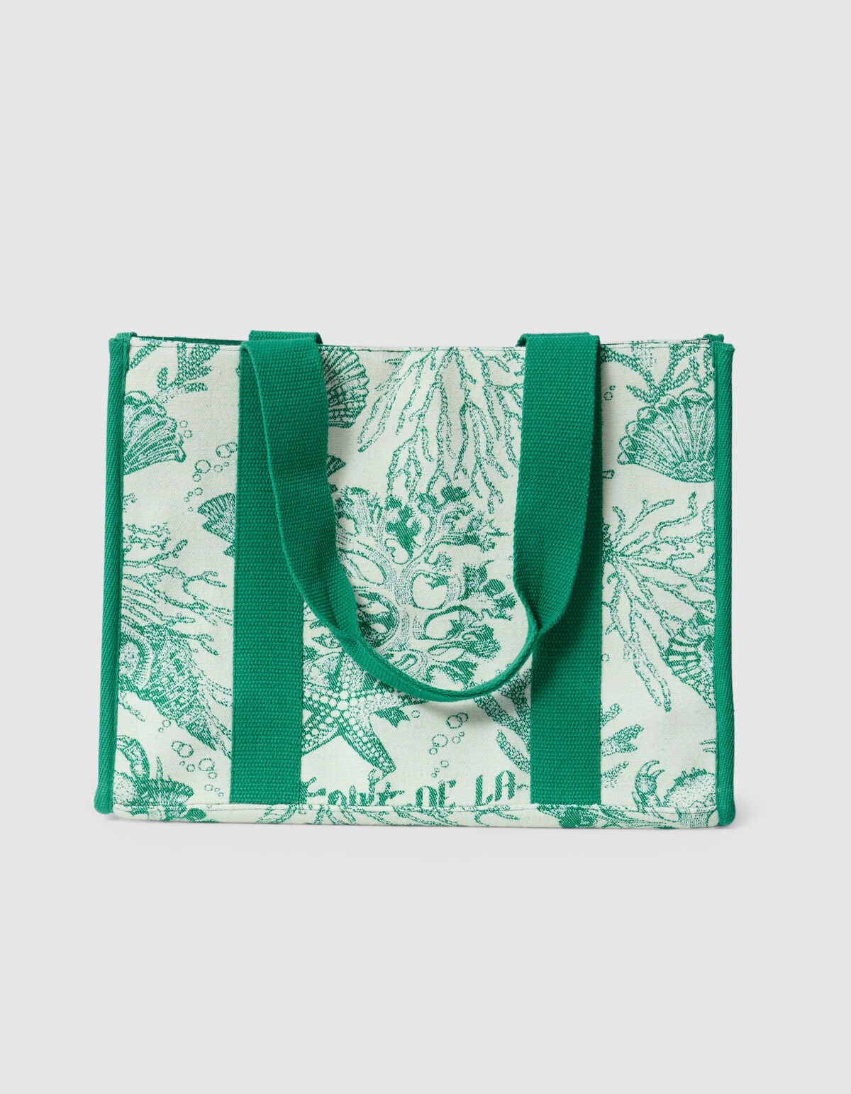 Jacquard Shopper Groen SHOEBY ACCESSOIRES