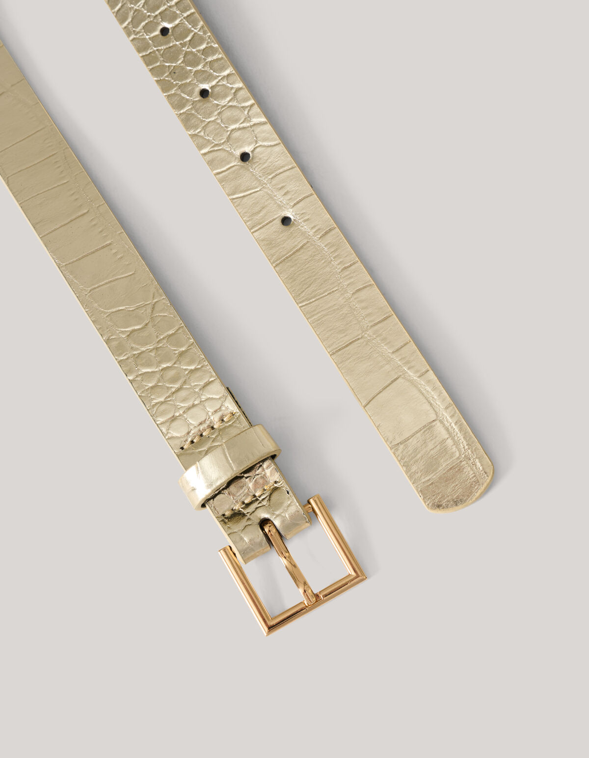 Metallic Croco Riem Goud SHOEBY ACCESSOIRES