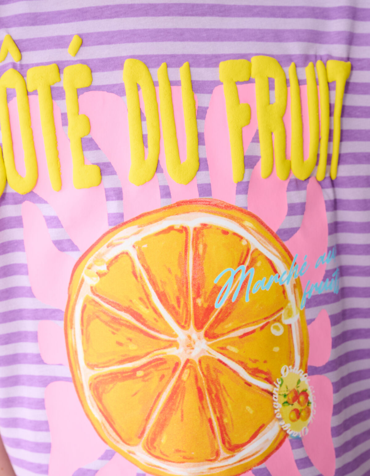 Striped Fruit Artwork T-shirt Lichtpaars SHOEBY GIRLS
