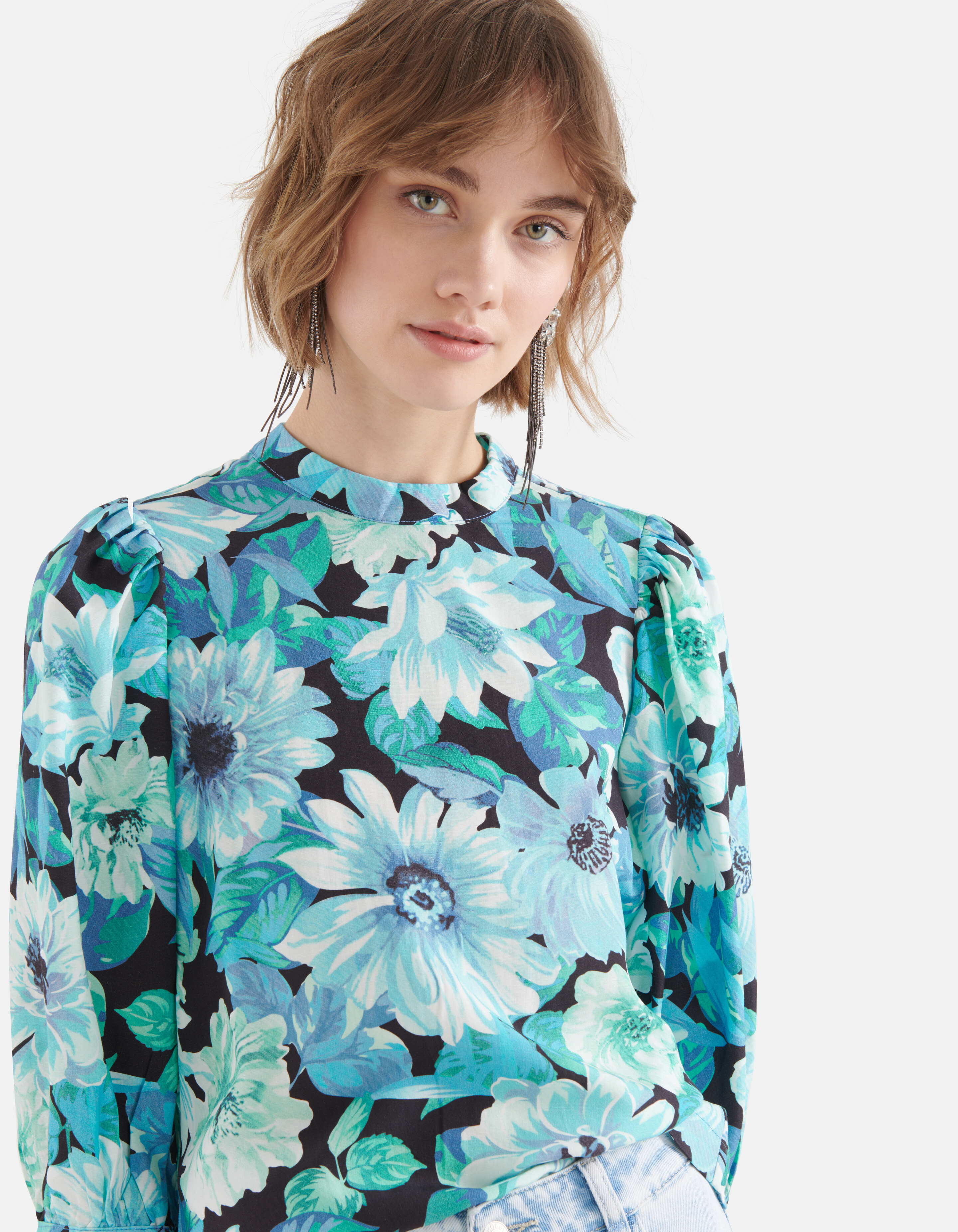Bloemenprint Top Blauw SHOEBY WOMEN