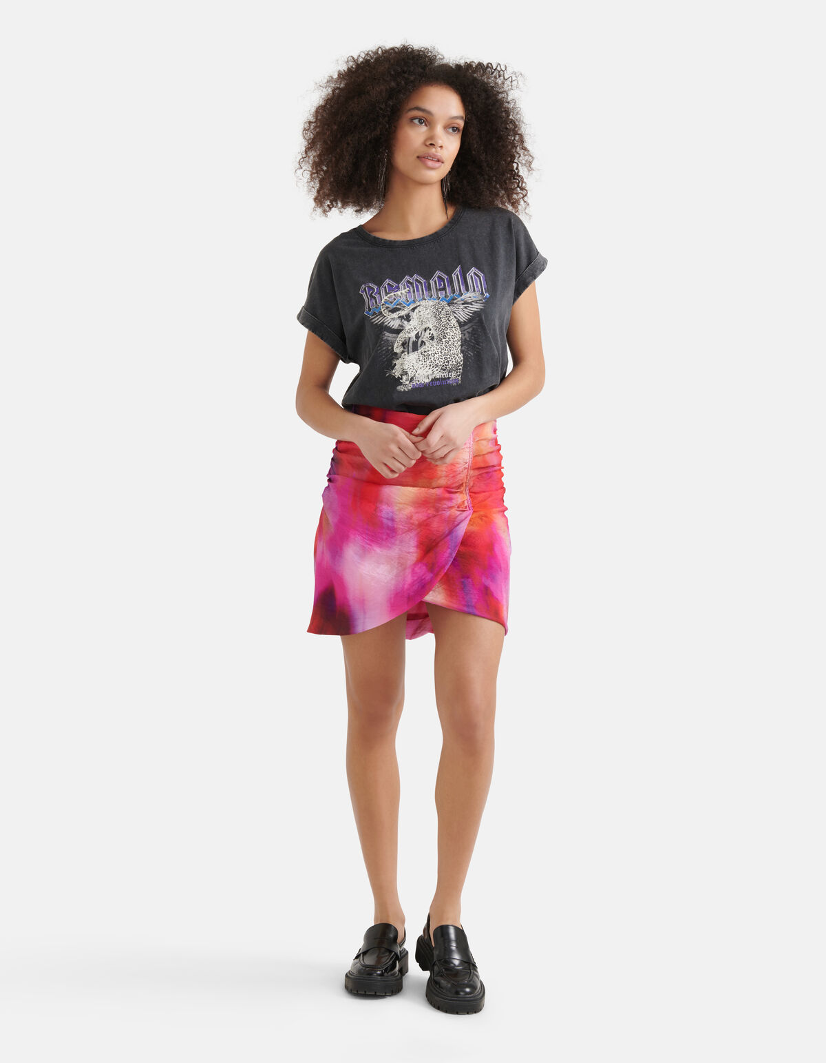 Printed T-shirt Donkergrijs SHOEBY WOMEN