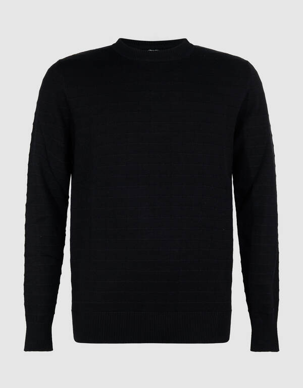 Structuur Gebreide Trui Zwart SHOEBY MEN