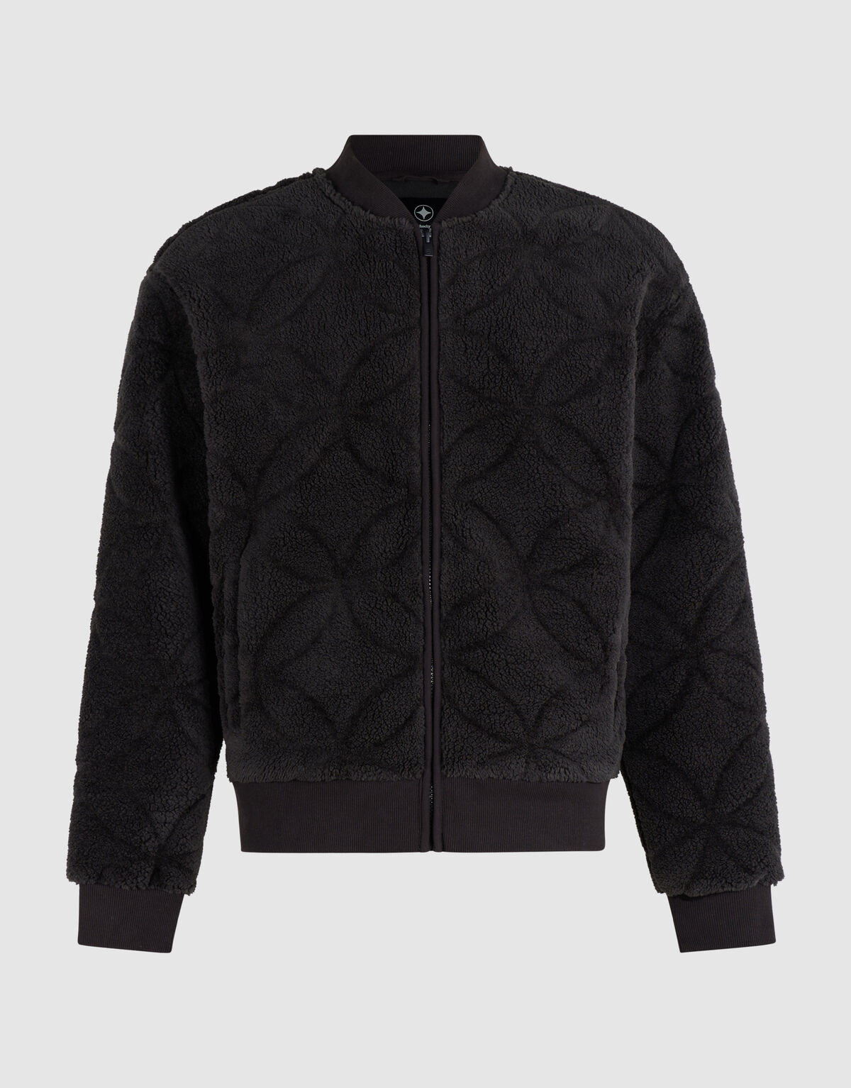 Teddy Jacquard Bomber Jack Donkergrijs SHOEBY MEN