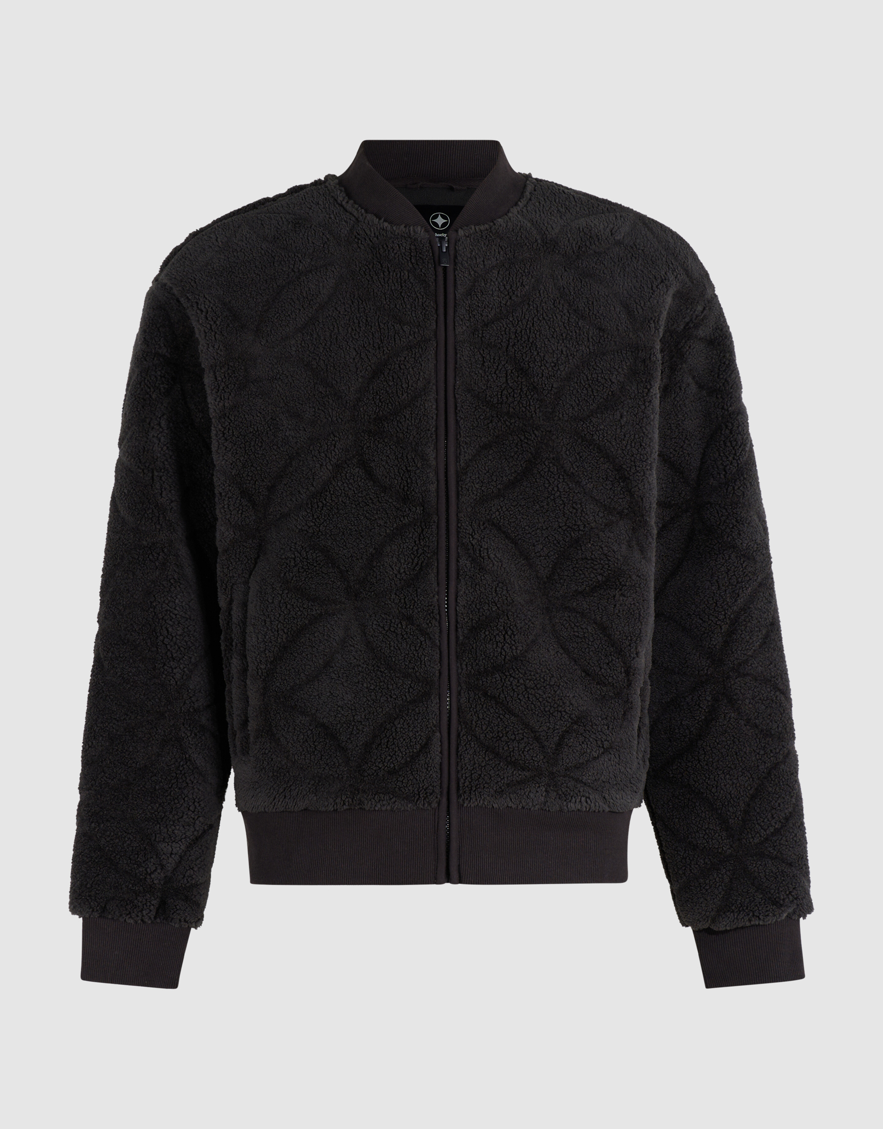Teddy Jacquard Bomber Jack Donkergrijs SHOEBY MEN