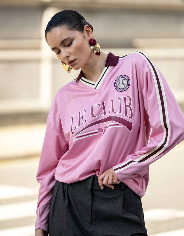 Oversized Baseball T-shirt Roze SHOEBY WOMEN