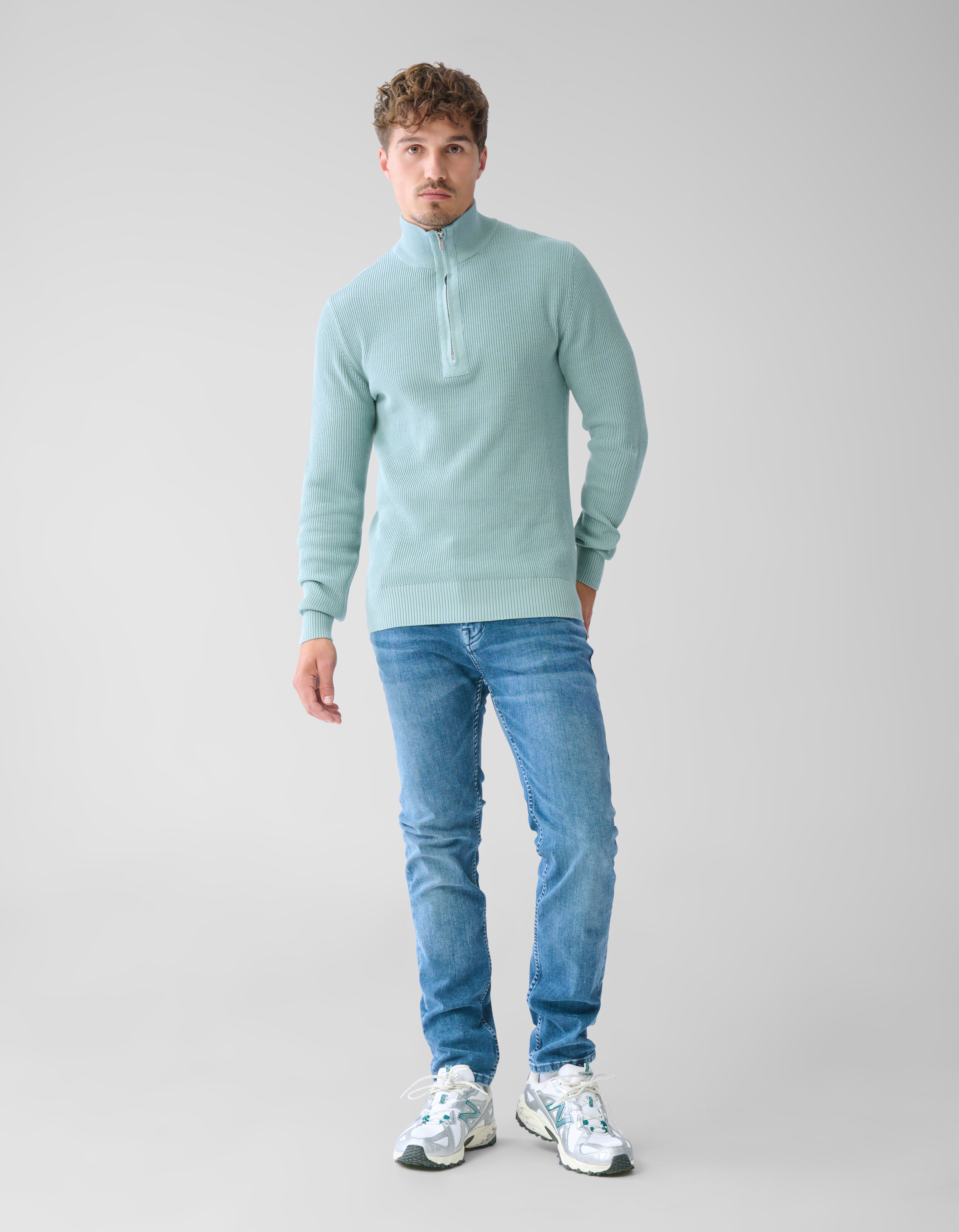 Zipper Trui Lichtgroen SHOEBY MEN