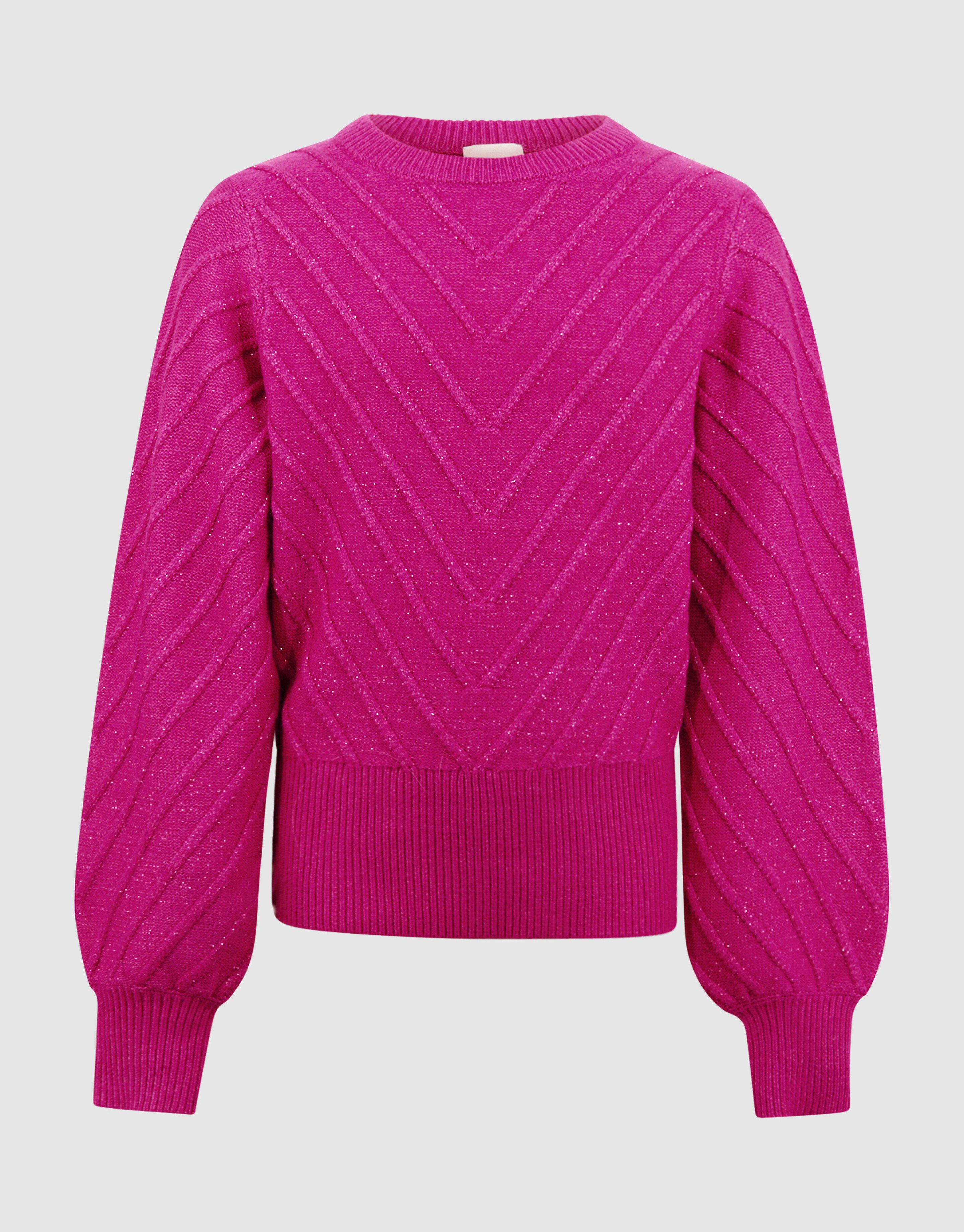 Glitter Gebreide Trui Donkerroze SHOEBY GIRLS