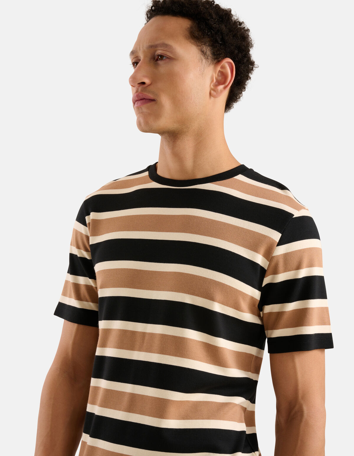 Gestreept T-shirt Bruin SHOEBY MEN