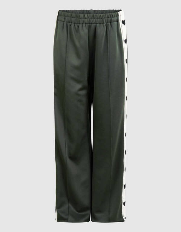 Sporty Heart Wide Leg Fit Broek Donkergroen SHOEBY GIRLS