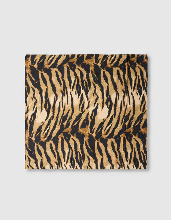 Satijnen Tiger Sjaal Bruin SHOEBY ACCESSOIRES
