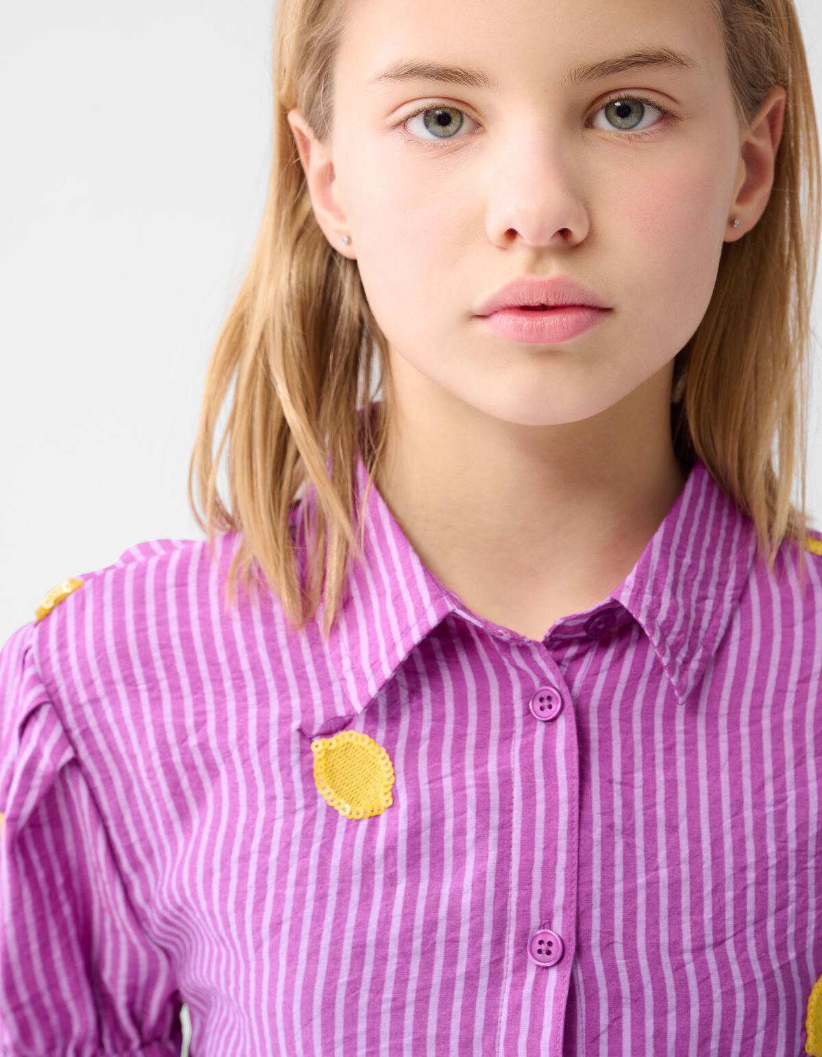 Lemon Pinstripe Blouse Paars SHOEBY GIRLS