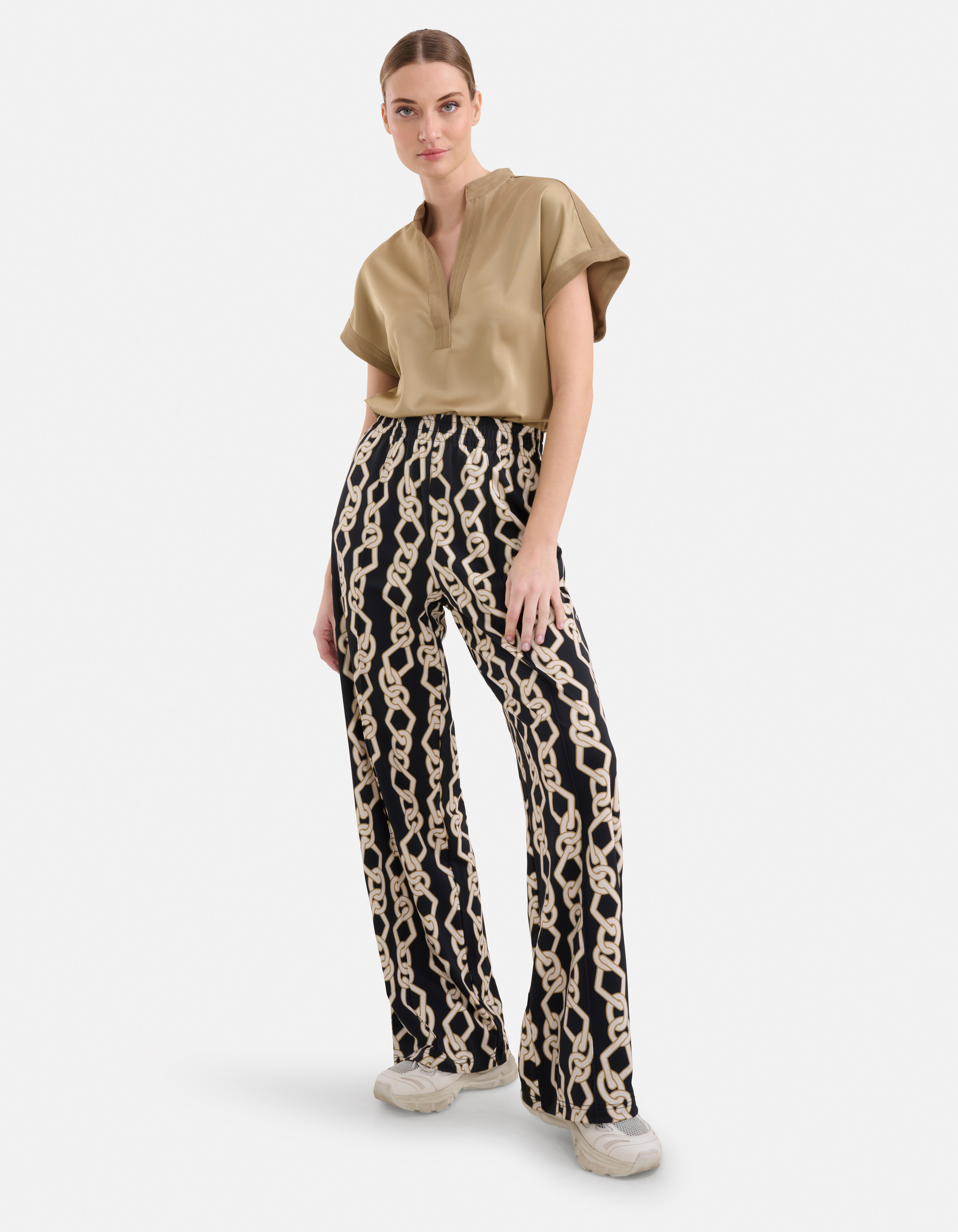 Chain Travel Wide Leg Broek Zwart By Mieke SHOEBY WOMEN