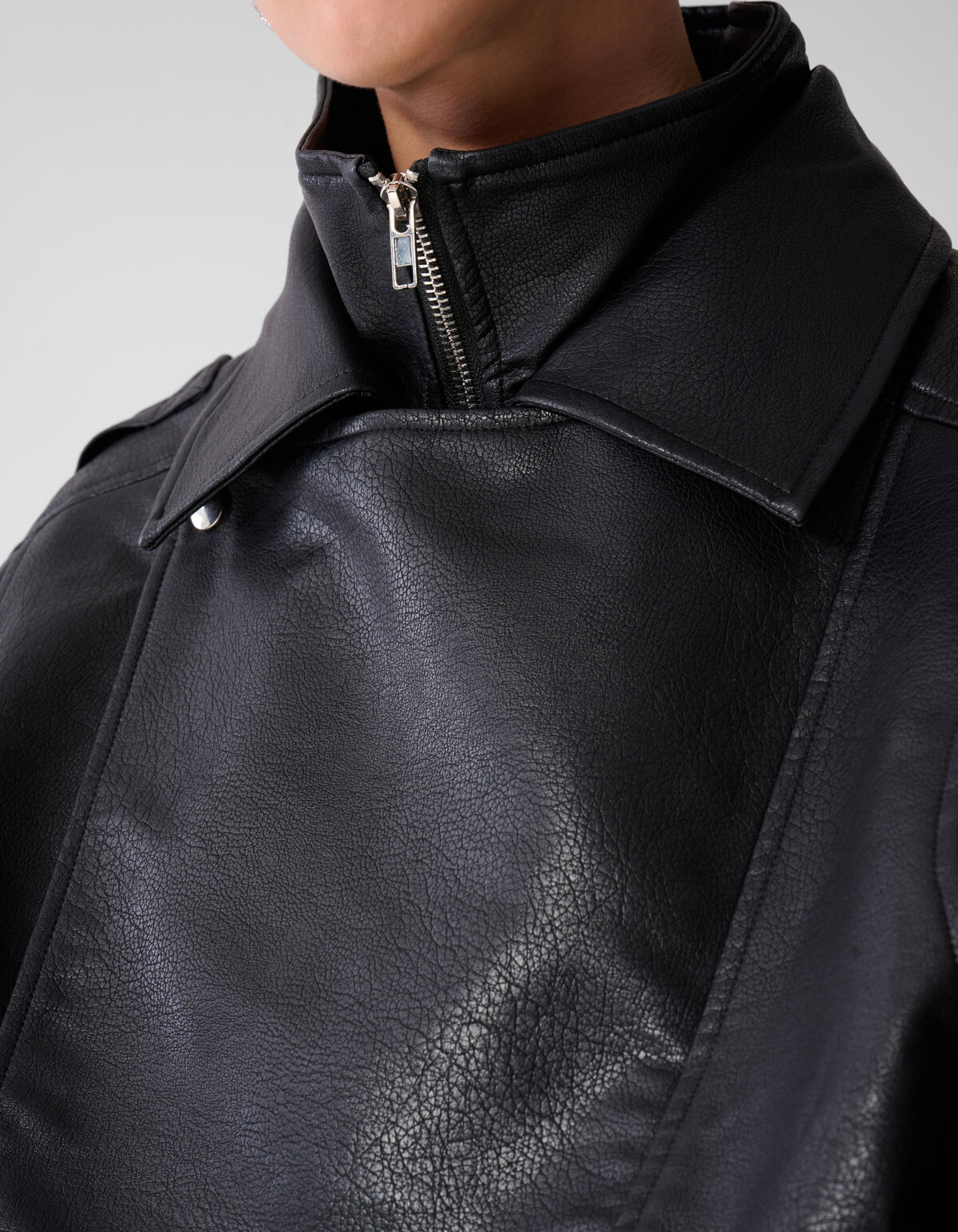 Faux Leather Funnel Neck Jack Zwart SHOEBY WOMEN