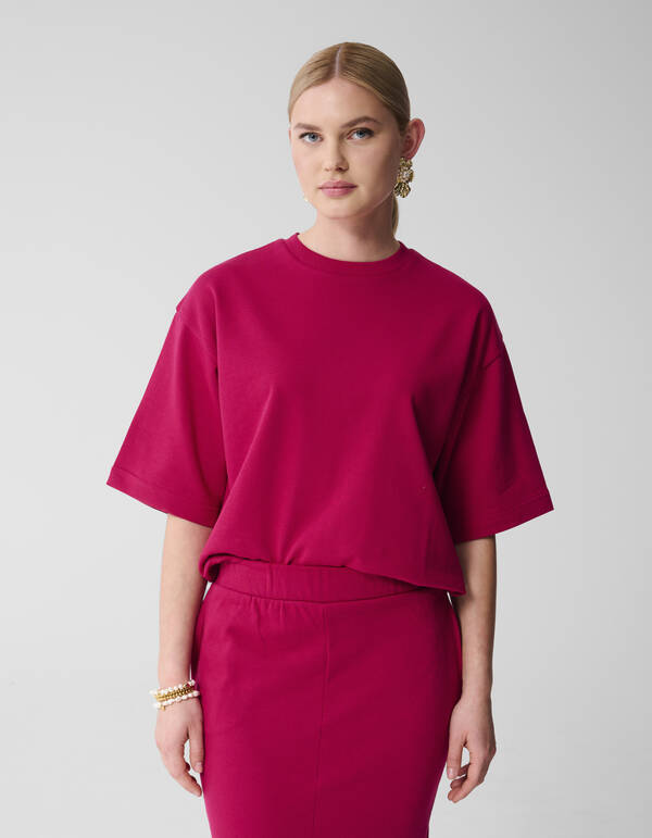 Oversized Sweat T-shirt Roze/Rood SHOEBY WOMEN
