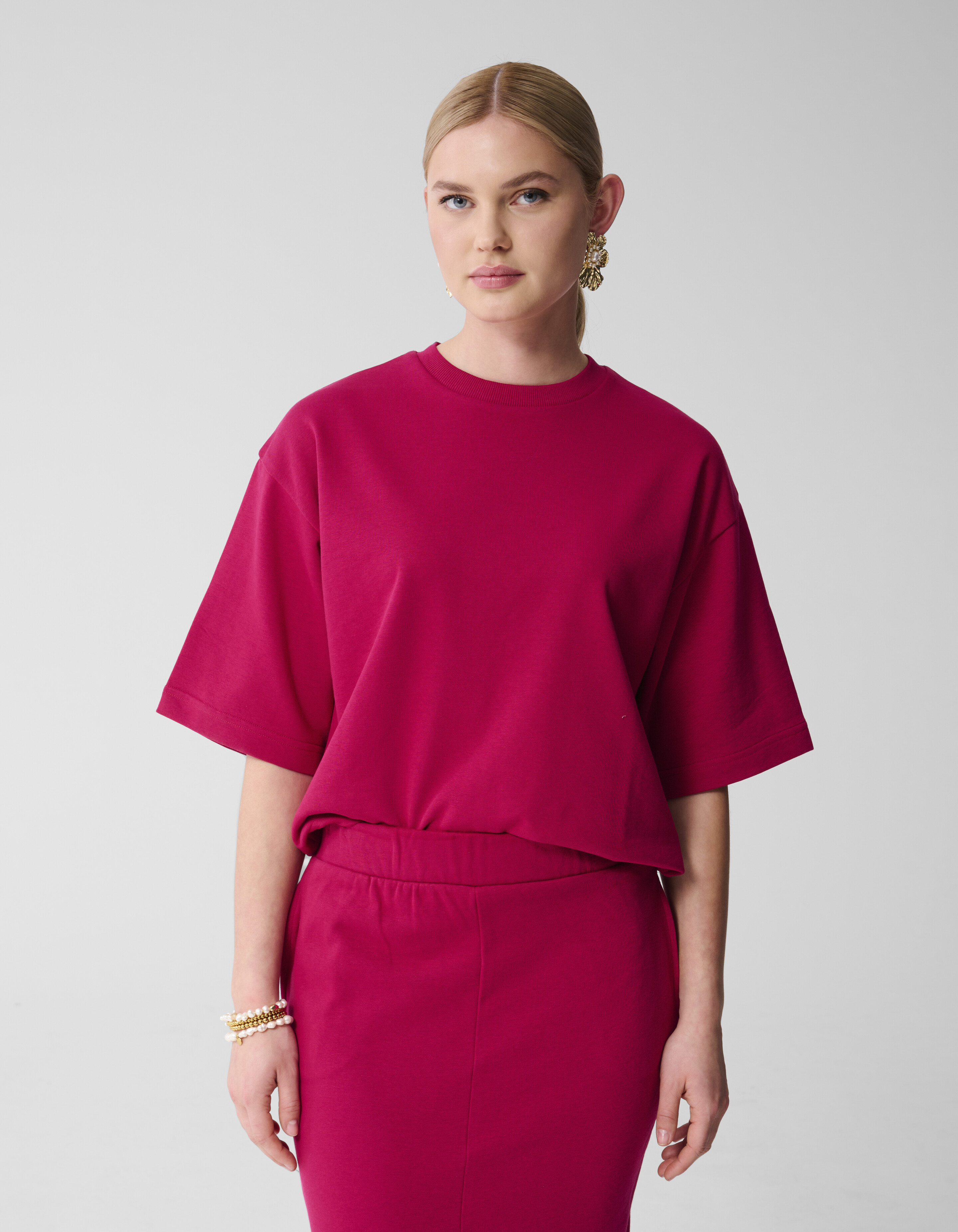 Oversized Sweat T-shirt Roze/Rood SHOEBY WOMEN