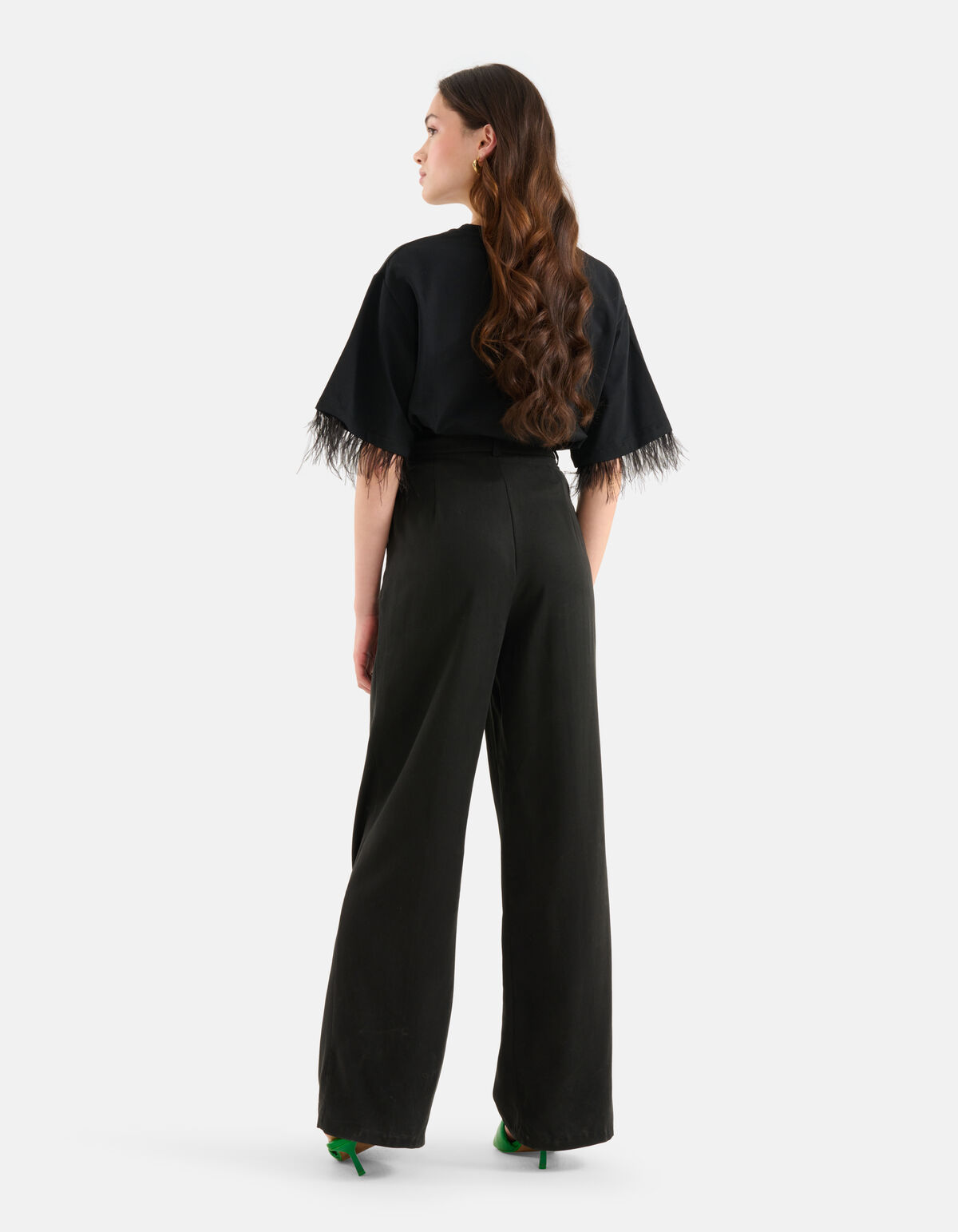 Wide Leg Broek Zwart SHOEBY WOMEN