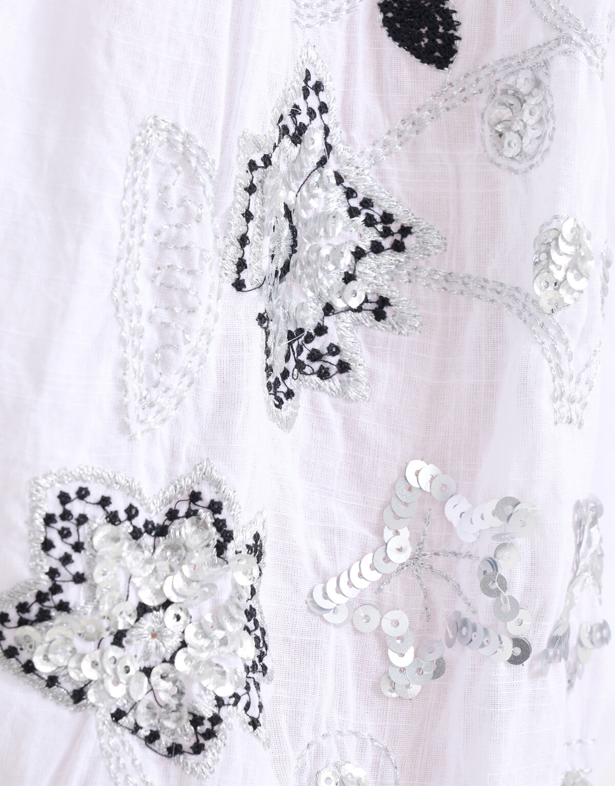 Embroidery Pailletten Blouse Wit SHOEBY WOMEN