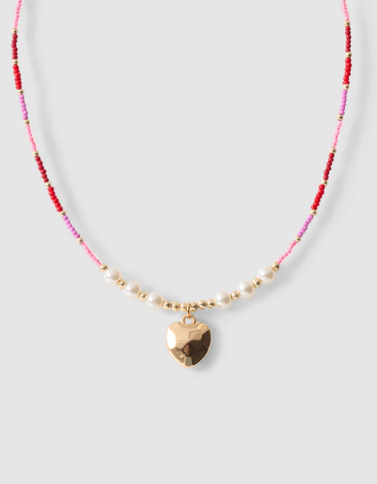 Beaded Heart Ketting Roze SHOEBY ACCESSOIRES