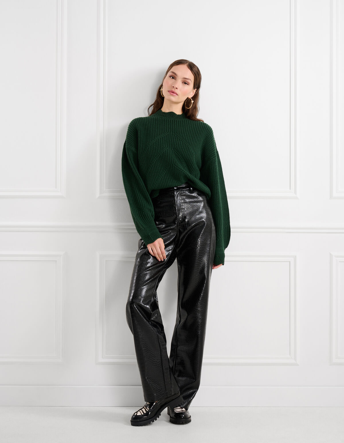 Kabeltrui Donkergroen SHOEBY WOMEN