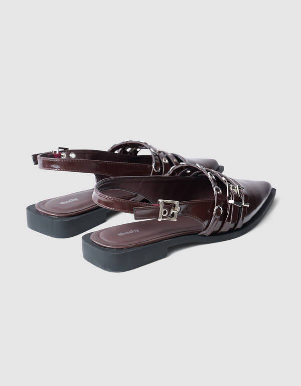 Gesp Slingback Donkerrood SHOEBY SHOES
