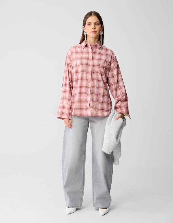 Baggy Fit Jeans Lichtgrijs SHOEBY WOMEN