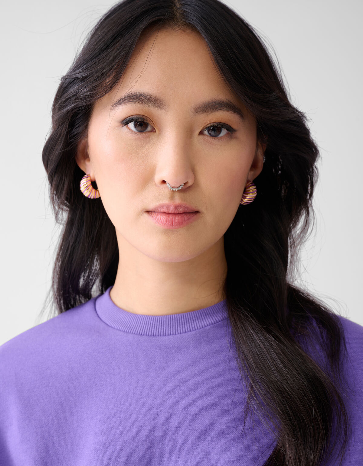 Striped Hoop oorbellen Goud SHOEBY ACCESSOIRES