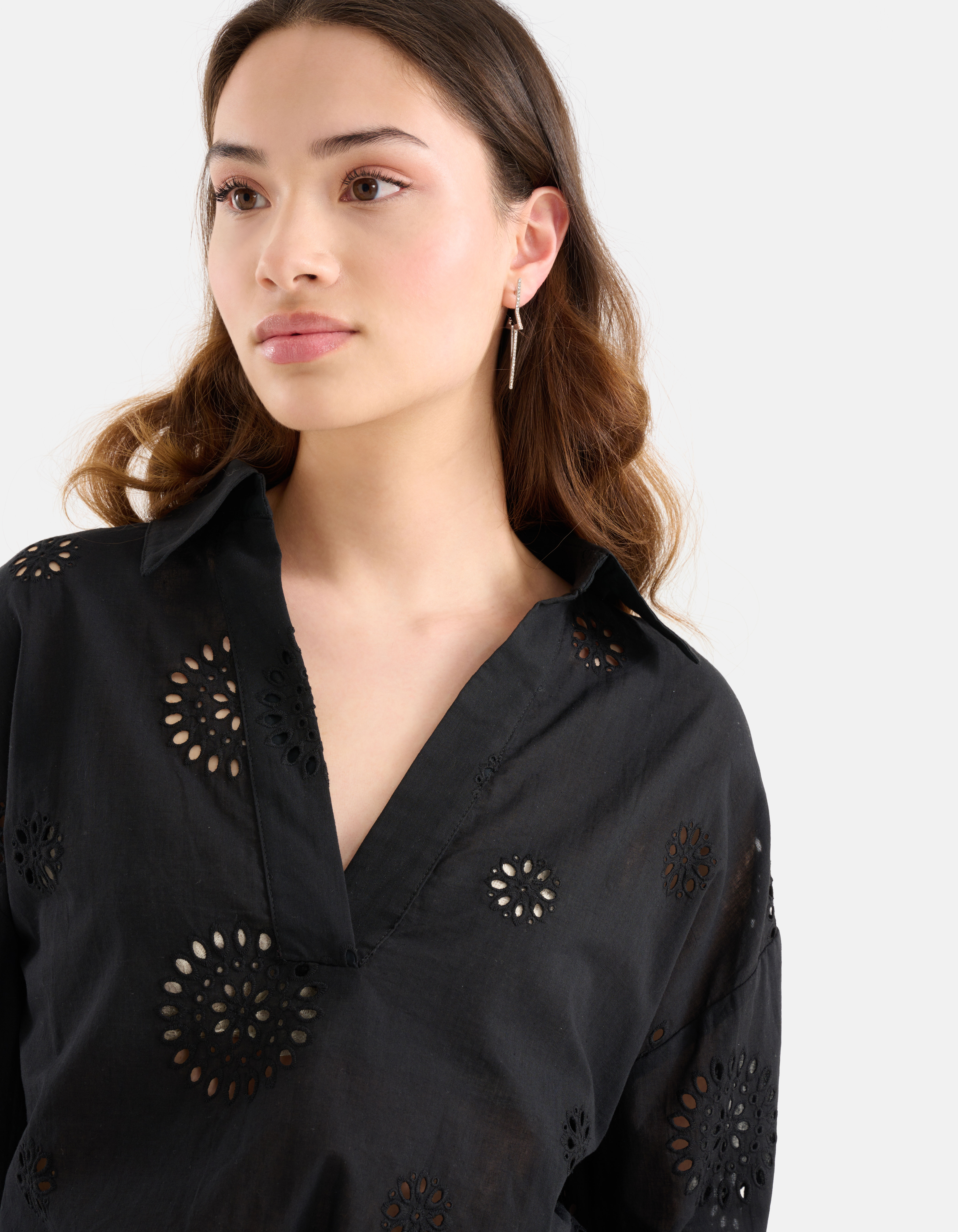 Broderie Blouse Zwart Shoeby