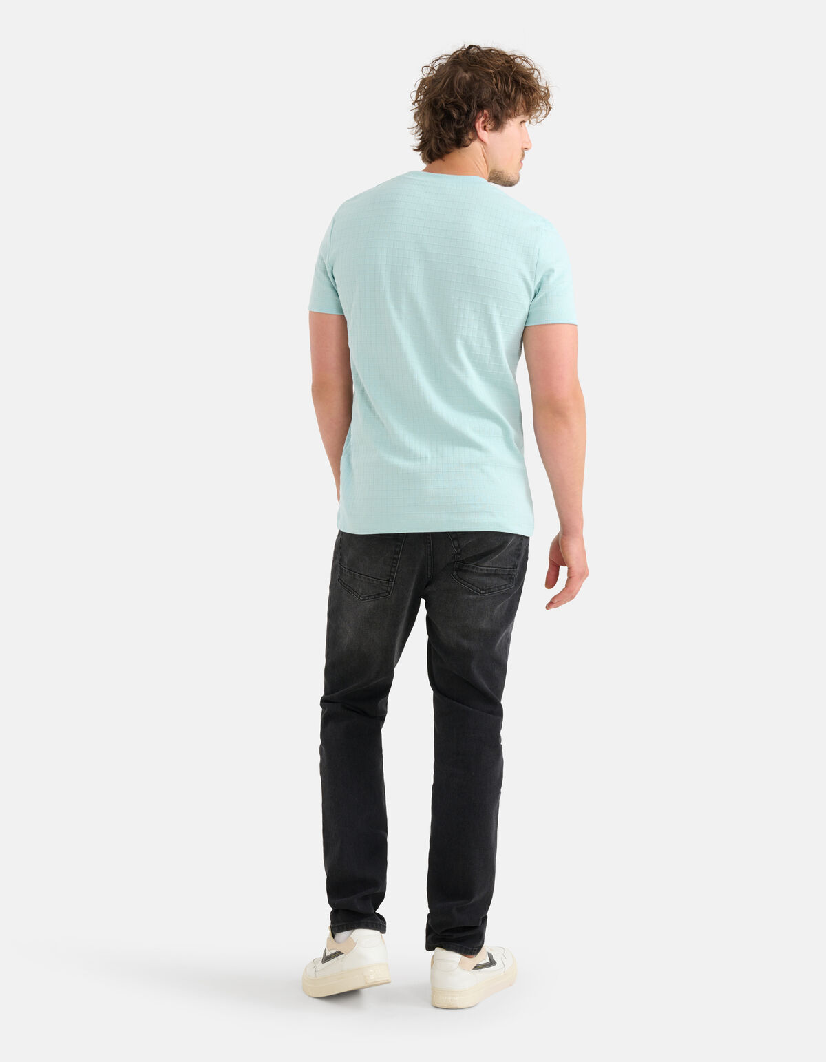 Structuur T-shirt Lichtgroen SHOEBY MEN