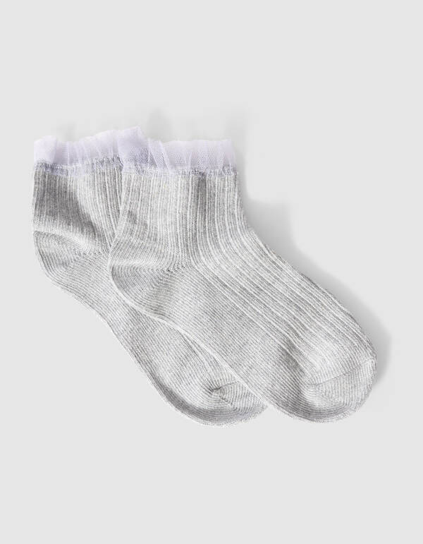 Ruffle Sokken Grijs SHOEBY ACCESSOIRES