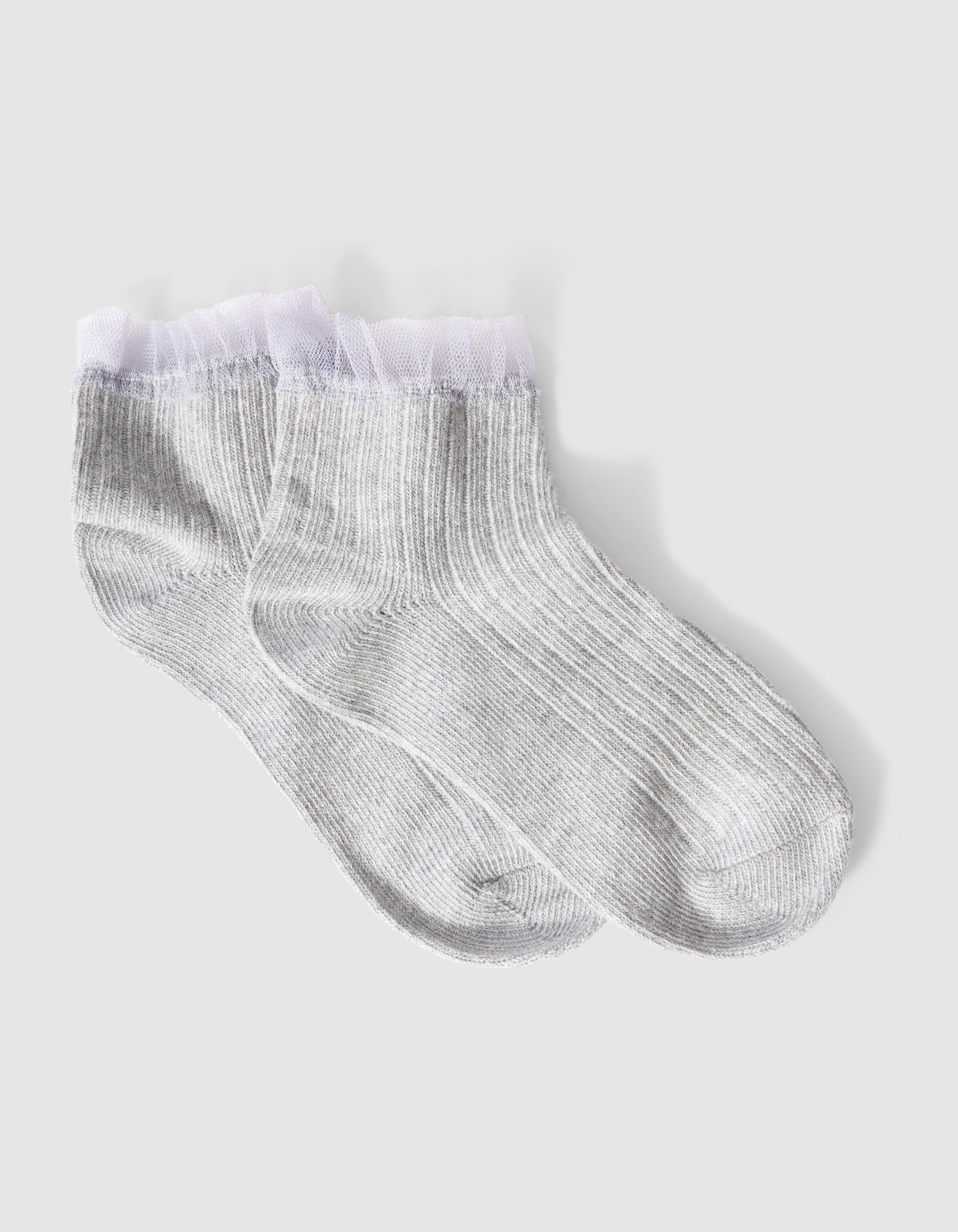 Ruffle Sokken Grijs SHOEBY ACCESSOIRES