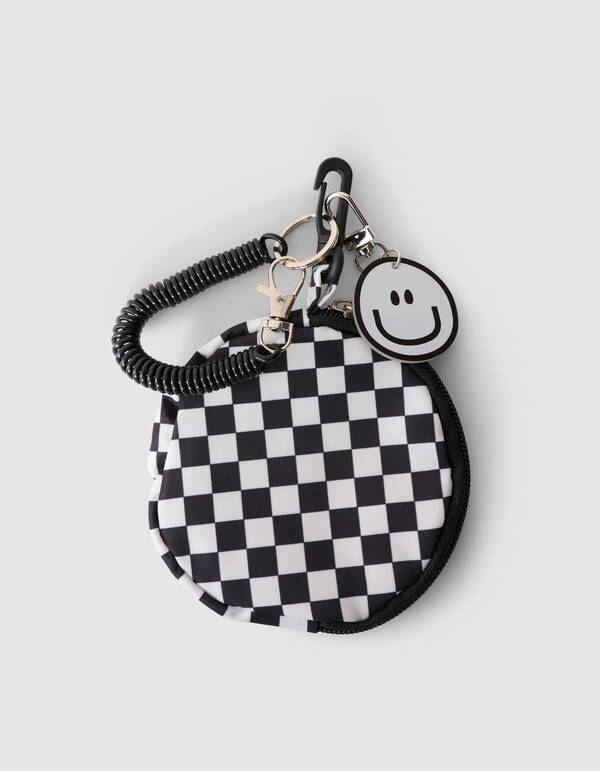 Smile Square Sleutelhanger Zwart SHOEBY ACCESSOIRES