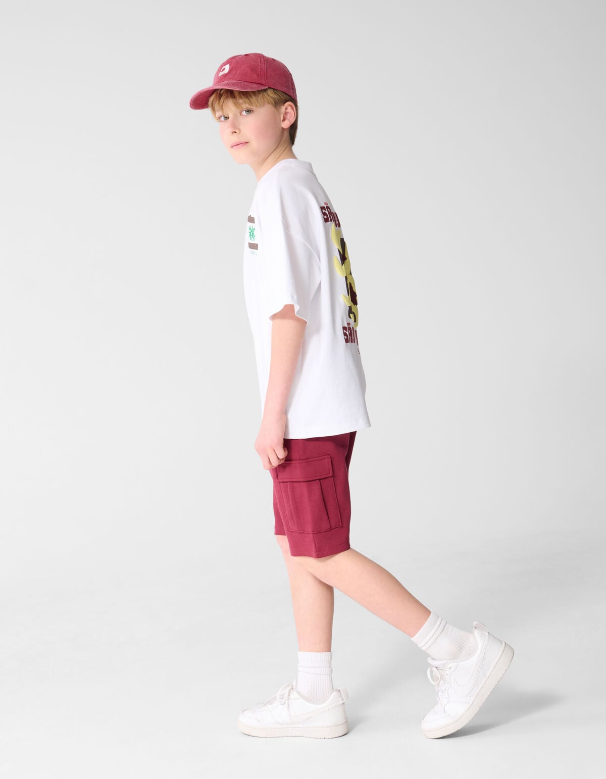 Cargo Pique Short Donkerrood SHOEBY BOYS