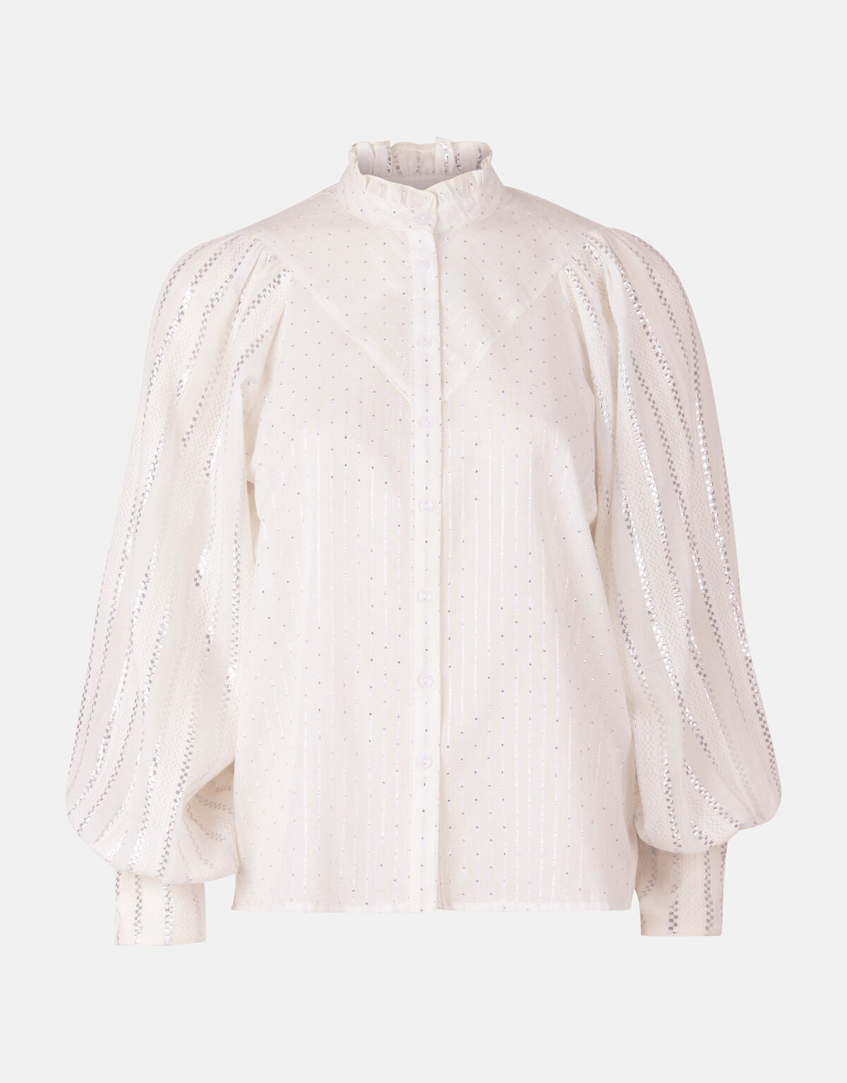 Lurex Voile Blouse Wit SHOEBY WOMEN