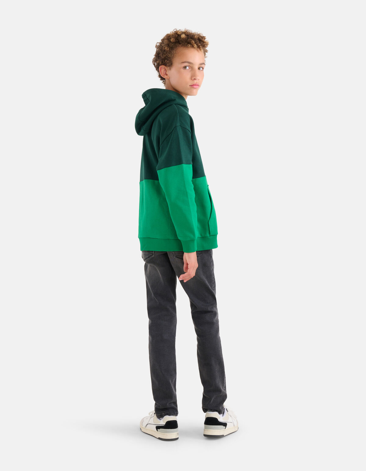 Colorblock Hoodie Groen SHOEBY BOYS