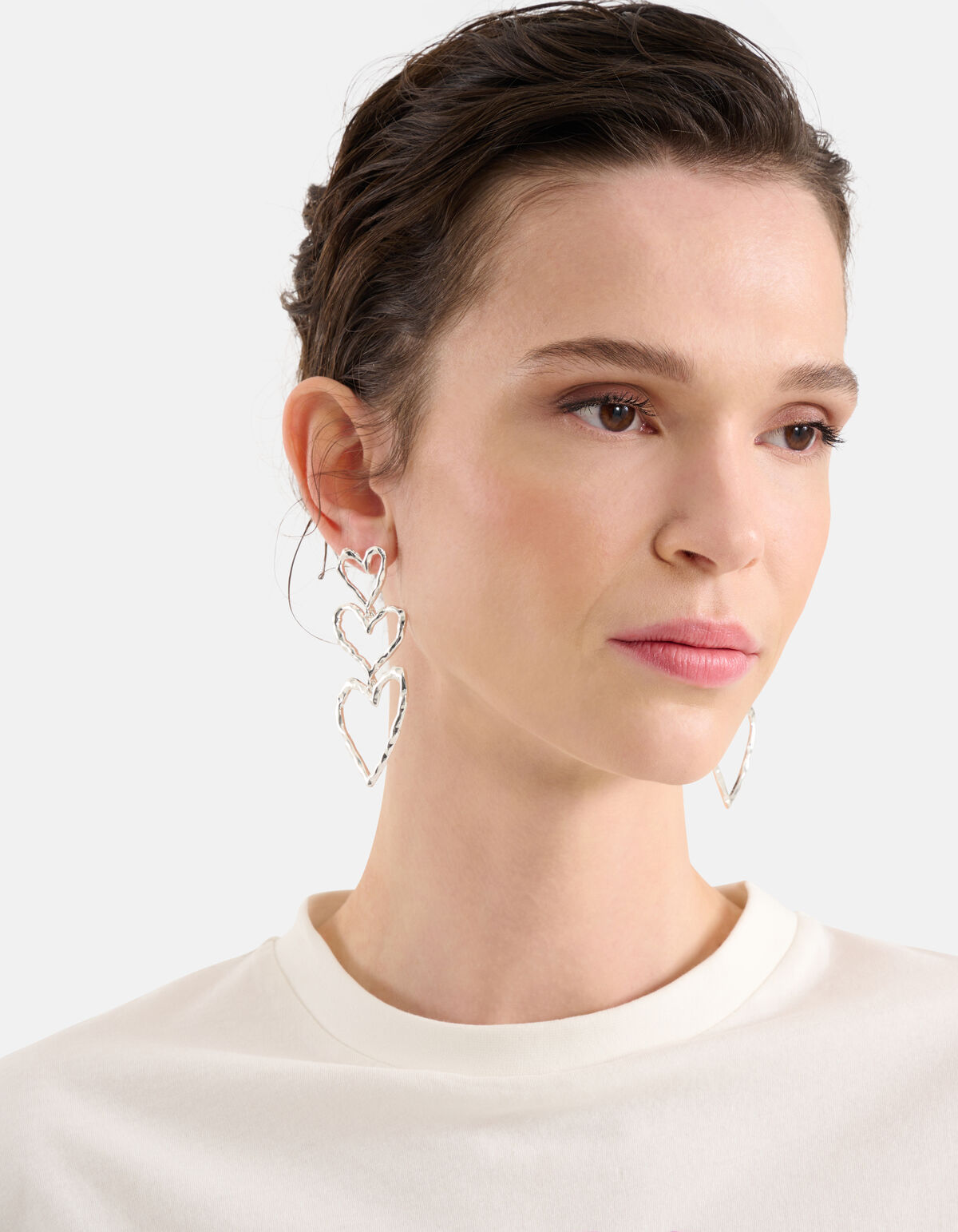 Triple Heart Oorbellen Zilver SHOEBY ACCESSOIRES