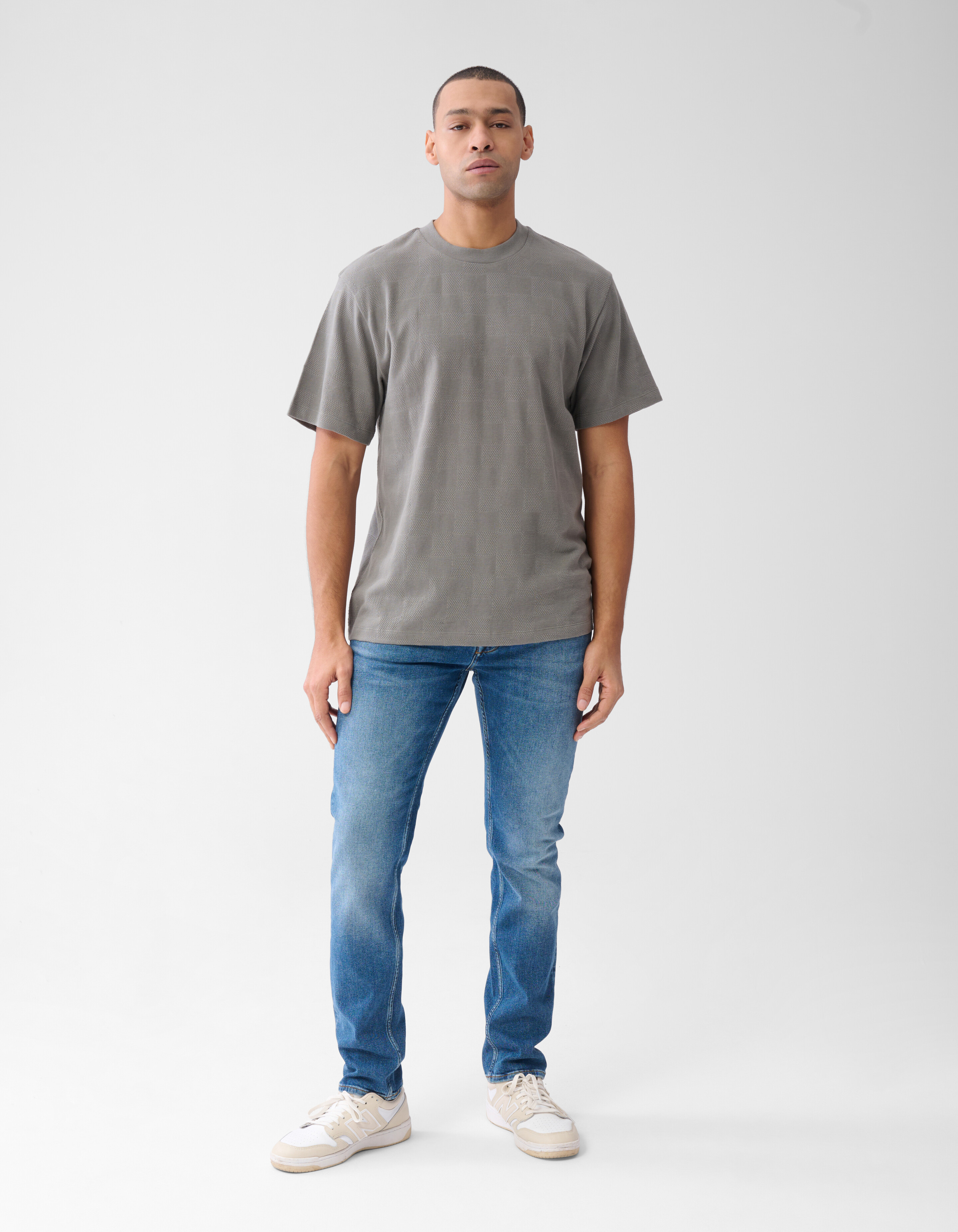 Patchwork T-shirt Donkergroen SHOEBY MEN