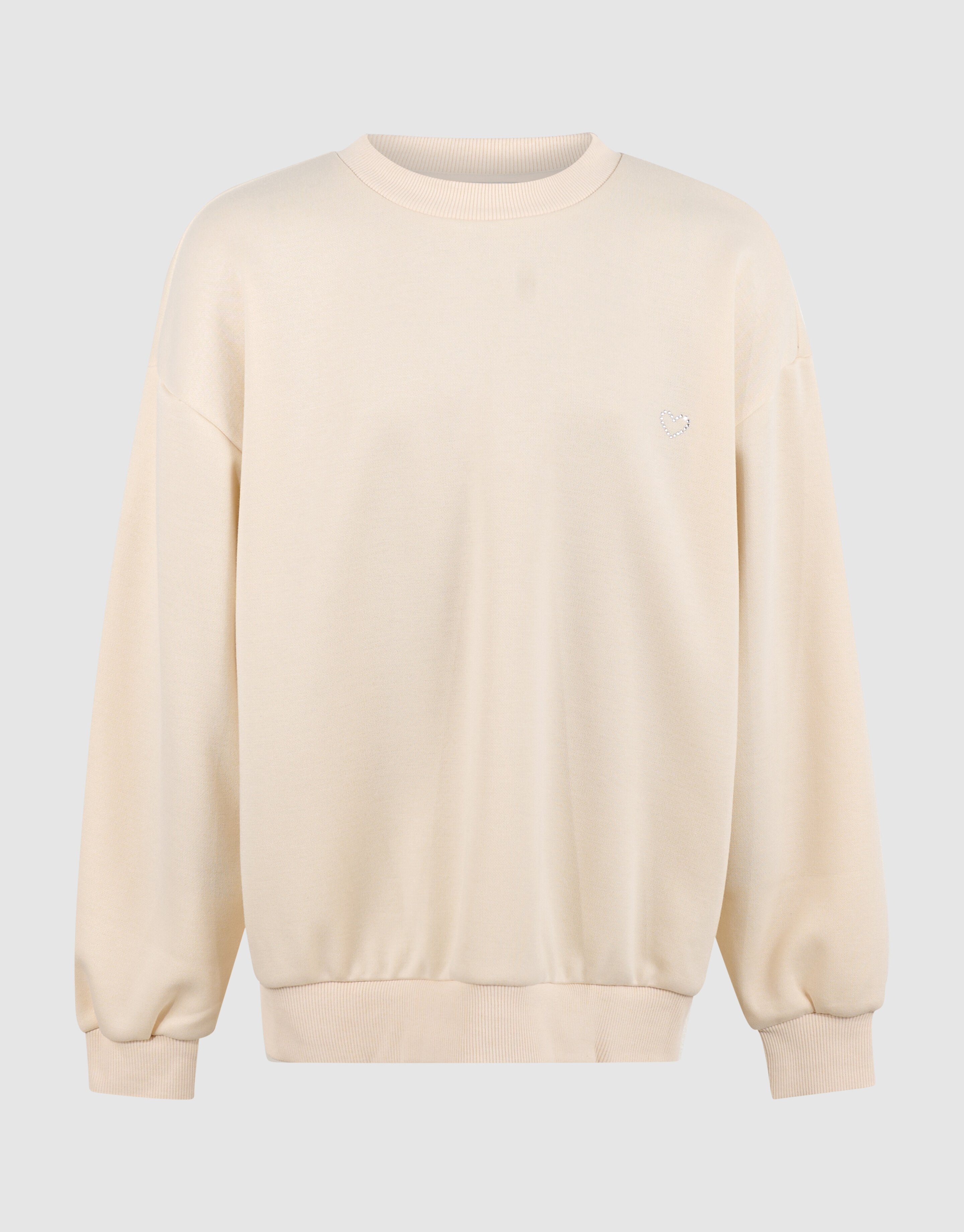 Strass Tekst Sweater Gebroken Wit SHOEBY GIRLS