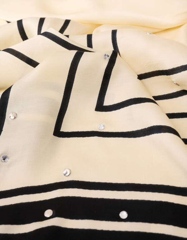 Graphic Strass Sjaal Zwart/Wit SHOEBY ACCESSOIRES