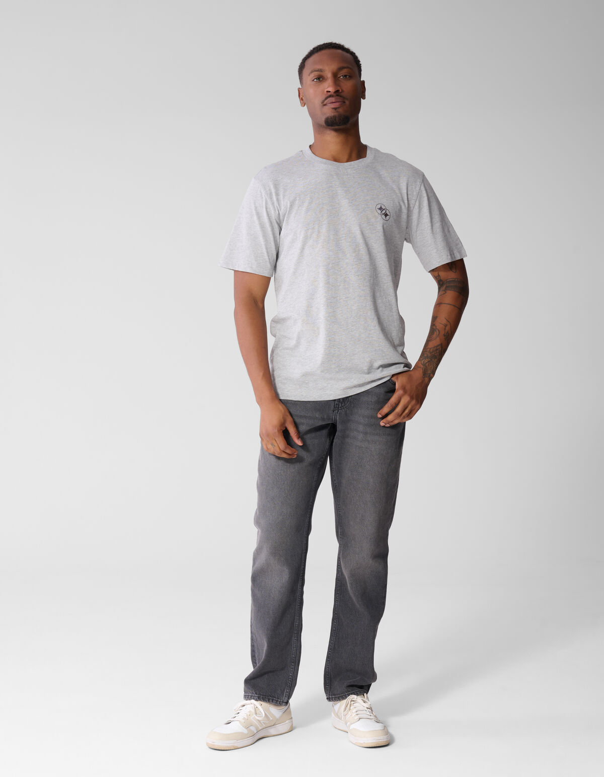 Diagonal T-shirt Lichtgrijs SHOEBY MEN