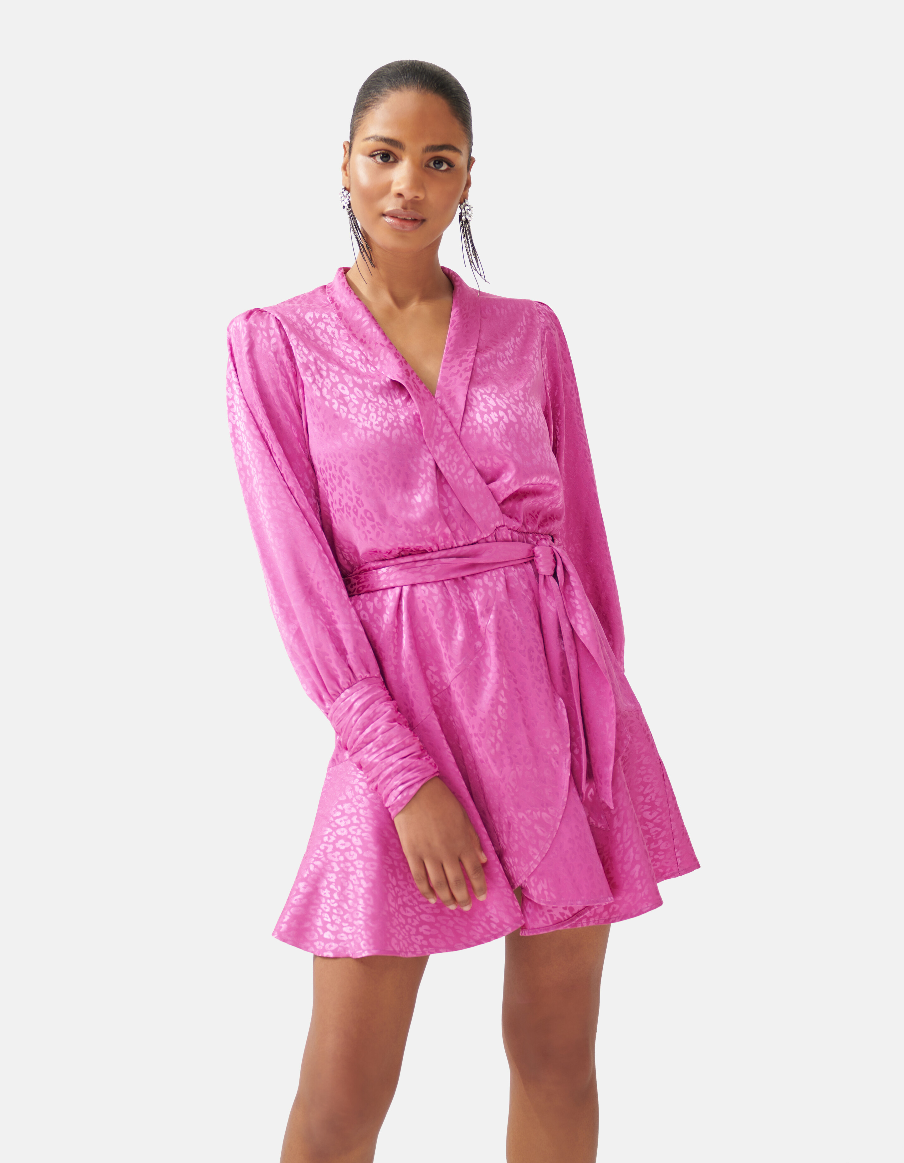 Jacquard Wrap Jurk Roze SHOEBY WOMEN