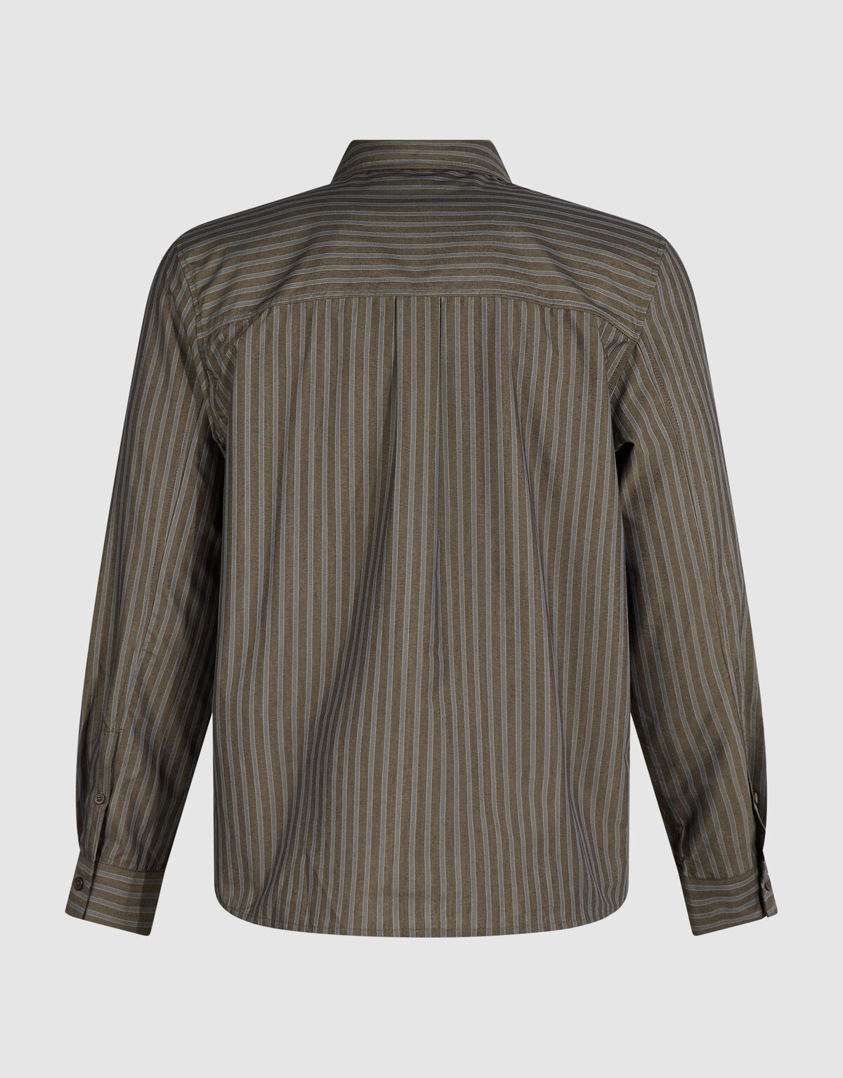 Relaxed Fit Gestreept Overhemd Donkerbruin SHOEBY MEN