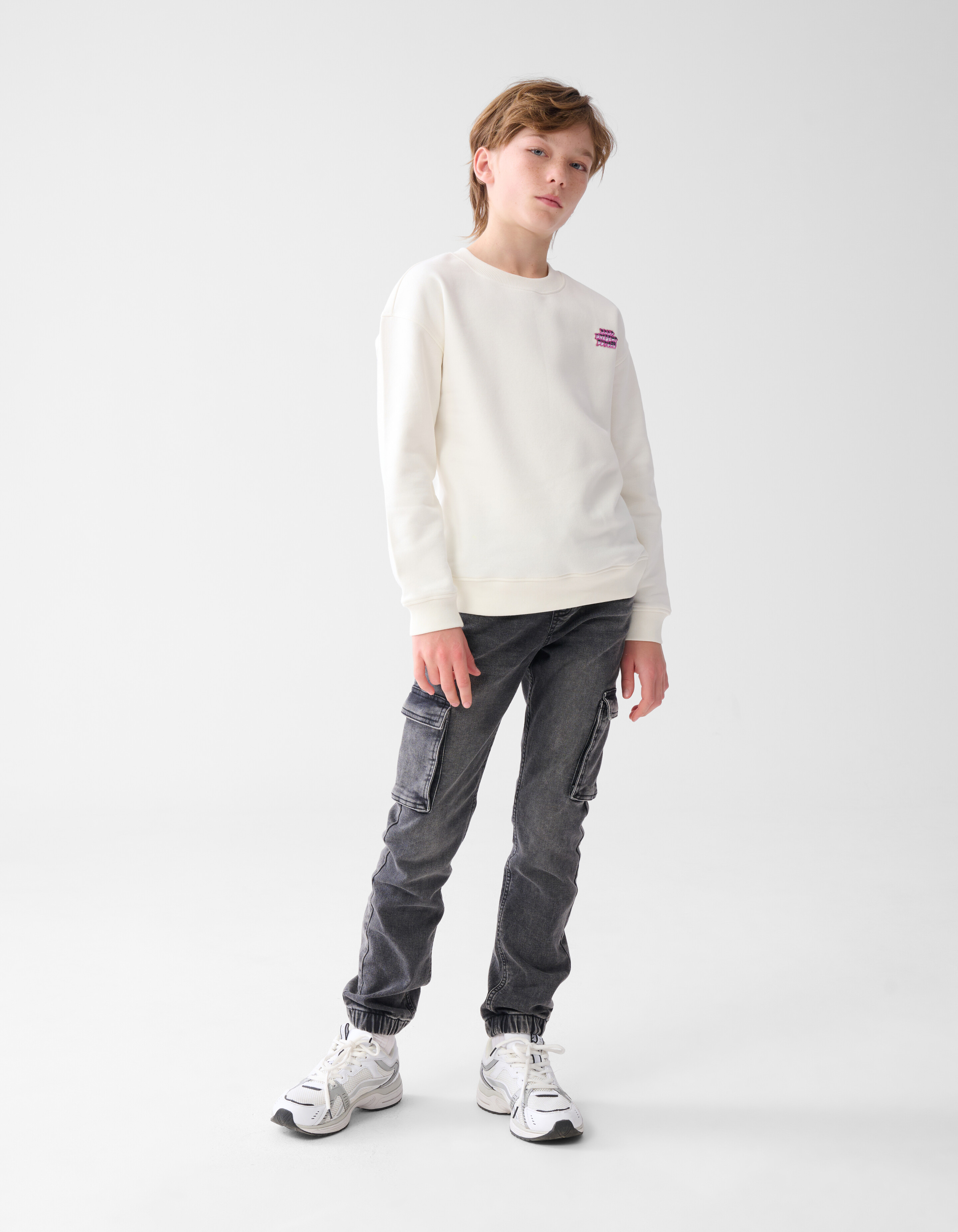 Tekstprint Sweater Gebroken Wit SHOEBY BOYS