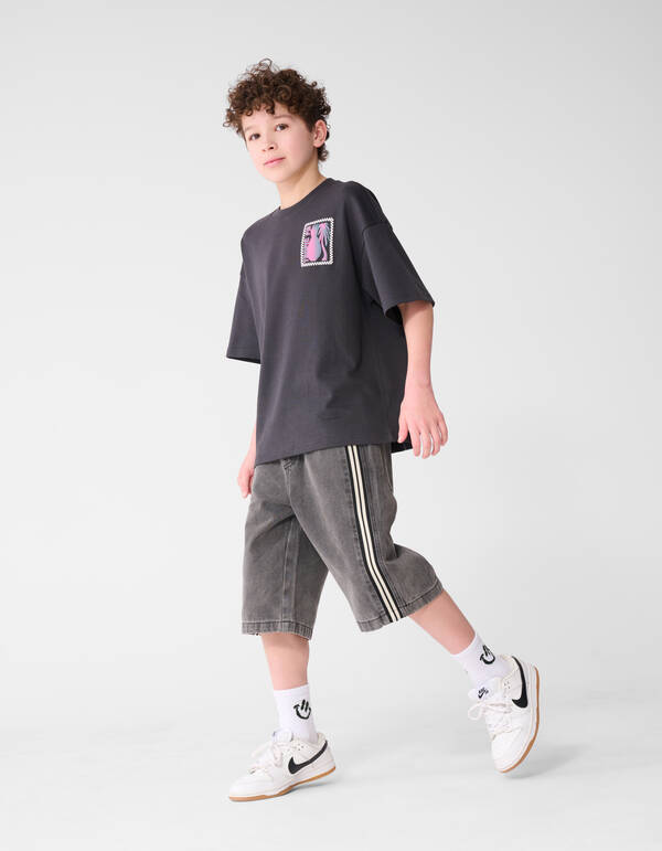 Sporty Denim Short Grijs SHOEBY BOYS